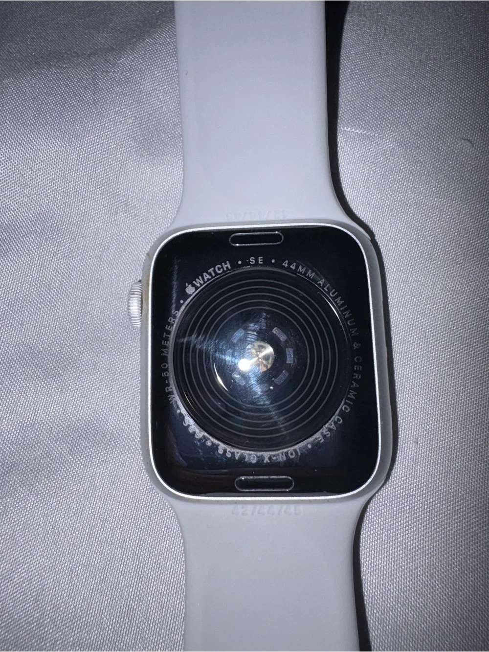 Smartwatch with Light Gray Silicone Band